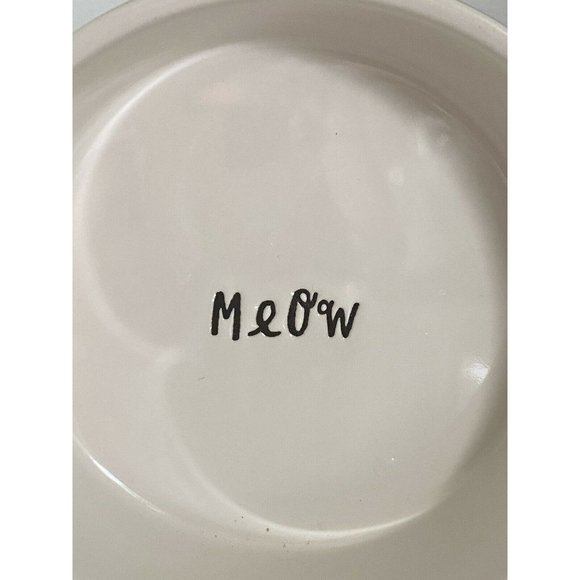 Artisan Rae Dunn Meow White Black Ceramic Cat Bowl Pet Food Dish 5" X 5" NWT‎ - Picture 2 of 12